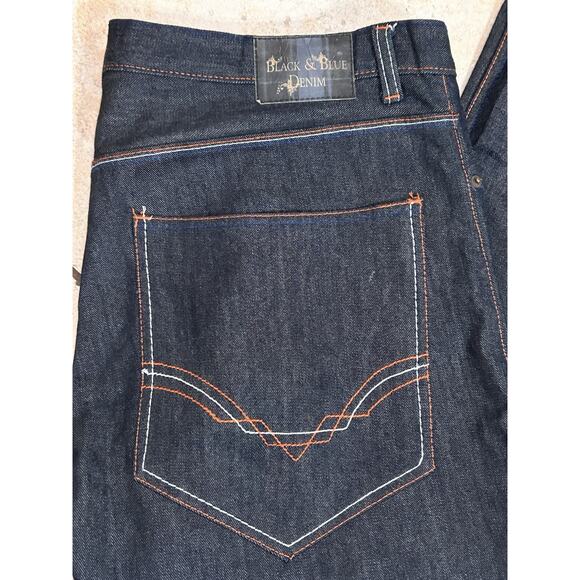 Black & Blue Denim jeans Men’s Straight 40x32 Relaxed - Picture 2 of 4